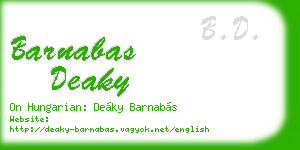 barnabas deaky business card