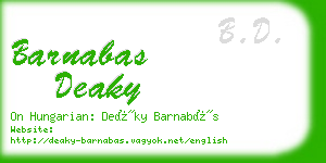 barnabas deaky business card